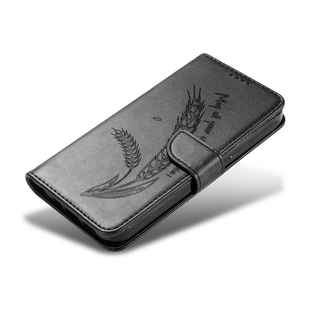 Wheat Ear Embossed Flip Wallet Case for Samsung