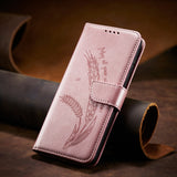 Wheat Ear Embossed Flip Wallet Case for Samsung