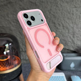 Magsafe magnetic skin-feel invisible stand hard case For iPhone