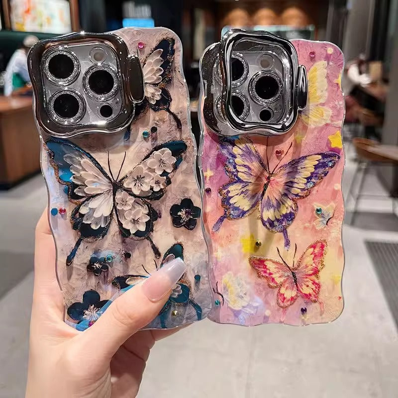 Oil painting butterfly phone case for iPhone