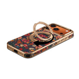 Flower Language Gear Electroplating Magnetic Bracket Case For iPhone