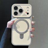 Frosted-Finish Magnetic Stand Case for iPhone