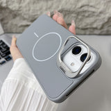 magnetic skin-friendly frosted lens holder case for iPhone