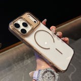 Magsafe magnetic non-slip edge transparent case For iPhone