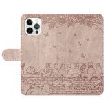 Solid color embossed cat card slot case for iPhone