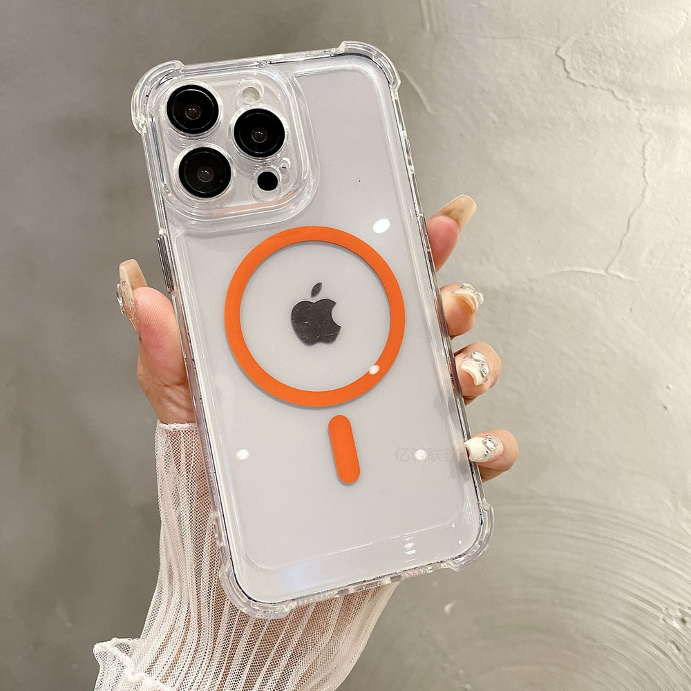 Anti-drop and high-transparency magnetic suction case for iPhone