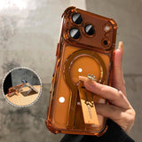 Electroplated four corner anti drop magnetic case for iPhone