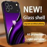 Silk Texture Dimond Glass Case for iPhone