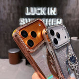 Sparkling Sand Butterfly Water Diamond Sparkling Powder Case for iPhone