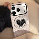 Pearl bow magnetic bracket case for iPhone