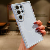 Magsafe Magnetic Glitter Diamond Frame Case for Samsung