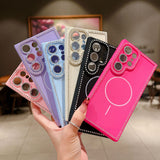 Magsafe Magnetic Glitter Diamond Frame Case for Samsung