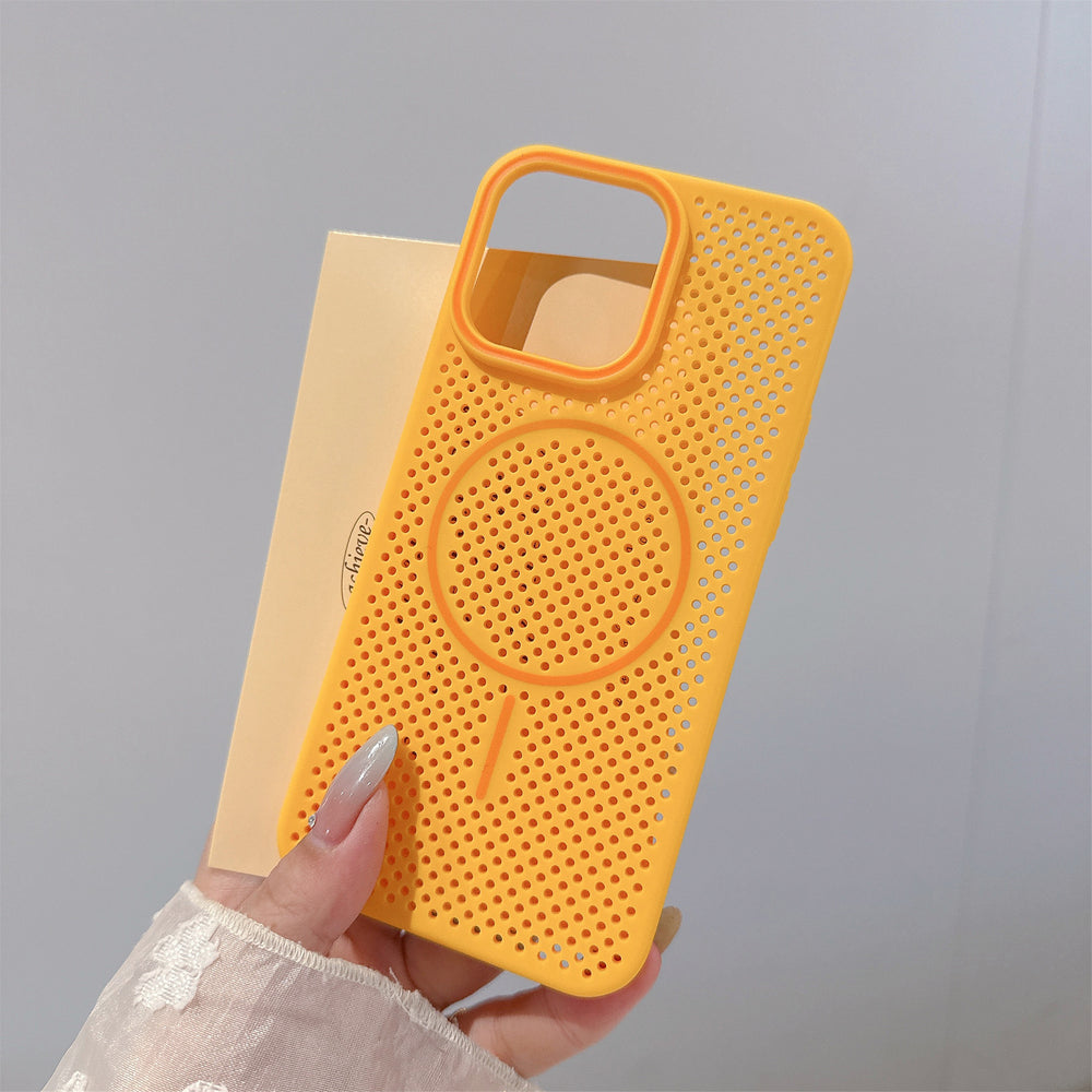 Heat dissipation Magsafe magnetic contrast color case for iPhone