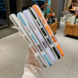 Dual-color lens bracket magnetic phone case for iPhone