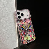 Electroplated rhinestone butterfly case for iPhone