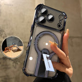 Electroplated four corner anti drop magnetic case for iPhone