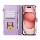 multi card zipper crossbody strap case for iPhone