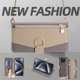 Crossbody Flip Leather Wallet Case for iPhone