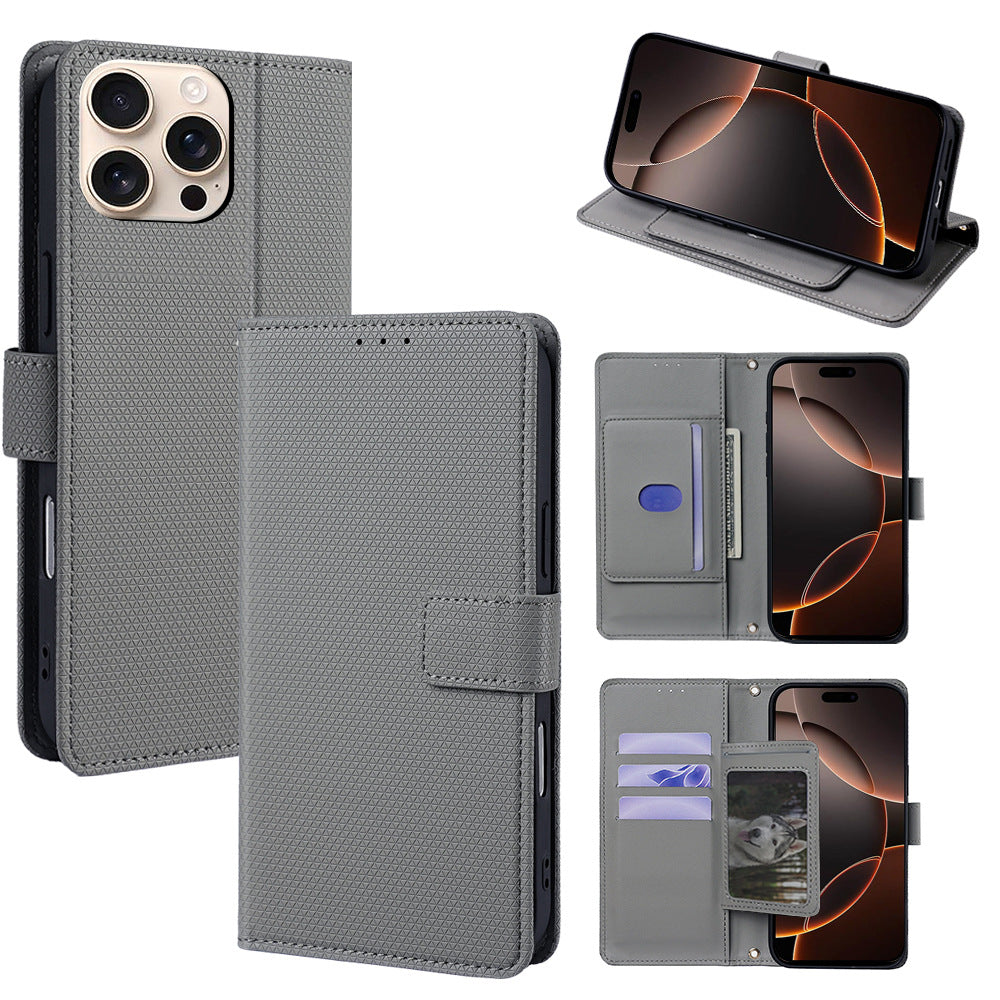 Simple Flap Leather Wallet Case For iPhone