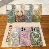 Shell pattern glitter gradient magnetic case for iPhone