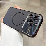Laser lens large window frosted case For iPhone