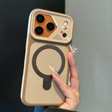 Frosted-Finish Magnetic Stand Case for iPhone