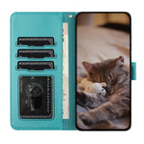 Solid color embossed cat card slot case for iPhone