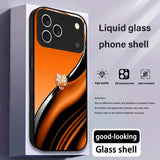 Silk Texture Dimond Glass Case for iPhone