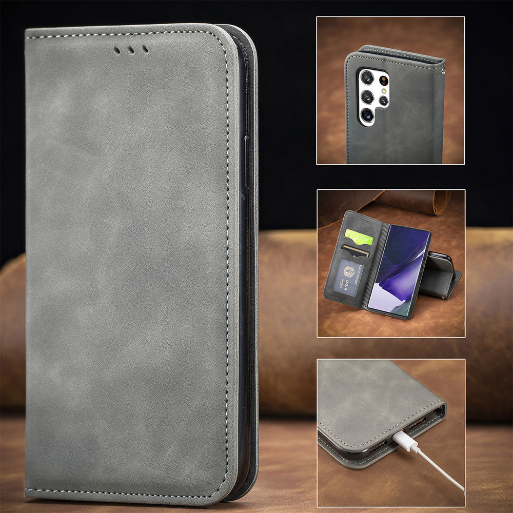 Flip leather with wallet case for Samsung