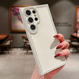 Magsafe Magnetic Glitter Diamond Frame Case for Samsung