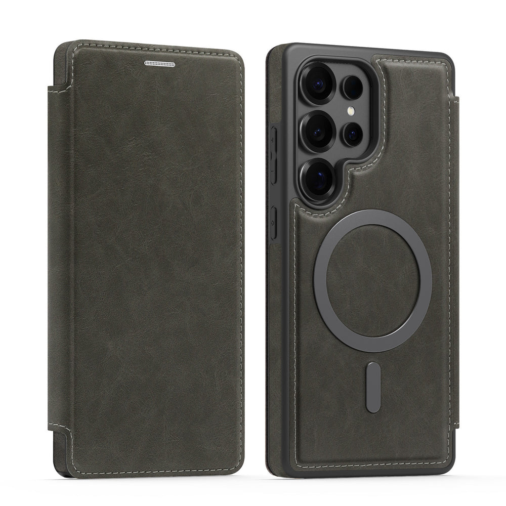 RFID Magsafe Magnetic Flip Wallet Case for Samsung