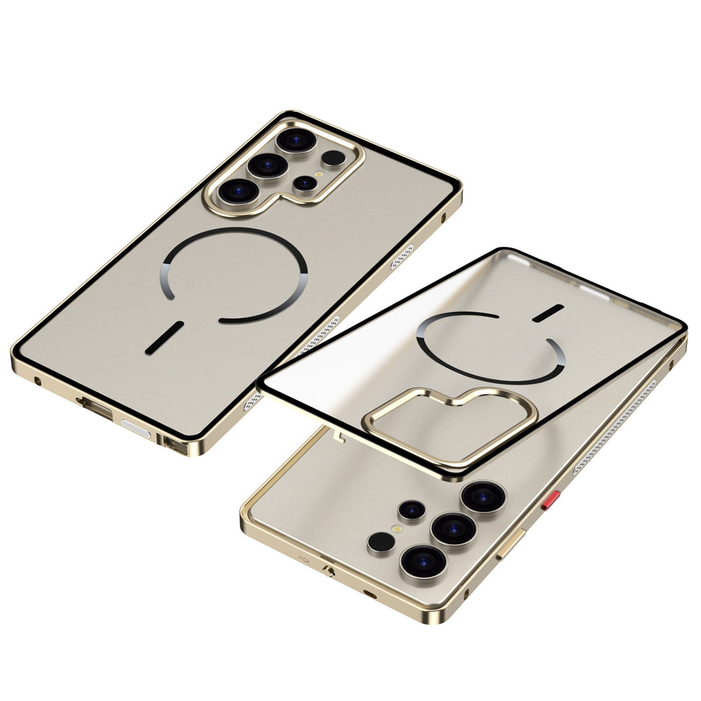 Metal frame frosted back panel magnetic case For sansumg