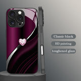 Heart-shaped tempered glass case for iPhone