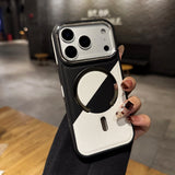 Two-tone leather texture magnetic case for iPhone