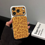 Large-Window Glitter Leopard Print Case for iPhone