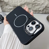 magnetic skin-friendly frosted lens holder case for iPhone