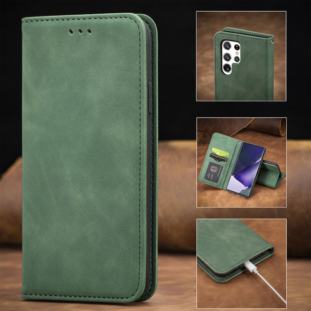 Flip leather with wallet case for Samsung