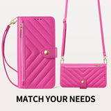 Zipper Card Slot Crossbody Wallet Case for Samsung