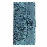 Embossed mandala flower flip case for Samsung