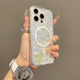 Shell pattern glitter gradient magnetic case for iPhone