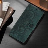 Embossed mandala flower flip case for Samsung