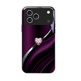 Silk Texture Dimond Glass Case for iPhone