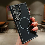Magsafe Magnetic Glitter Diamond Frame Case for Samsung