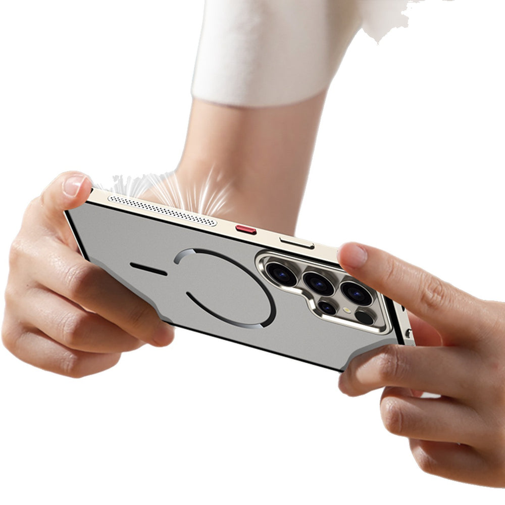 Metal frame frosted back panel magnetic case For sansumg