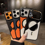 Two-tone leather texture magnetic case for iPhone