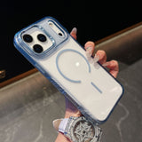 Magsafe magnetic non-slip edge transparent case For iPhone