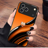 Silk Texture Dimond Glass Case for iPhone