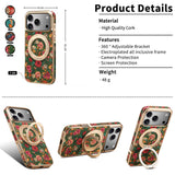 Flower Language Gear Electroplating Magnetic Bracket Case For iPhone