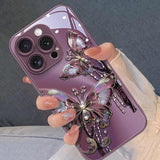 3D Bling Diamond Butterfly Glossy Case for iPhone