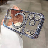 Diamond Magsafe magnetic electroplating case For iPhone